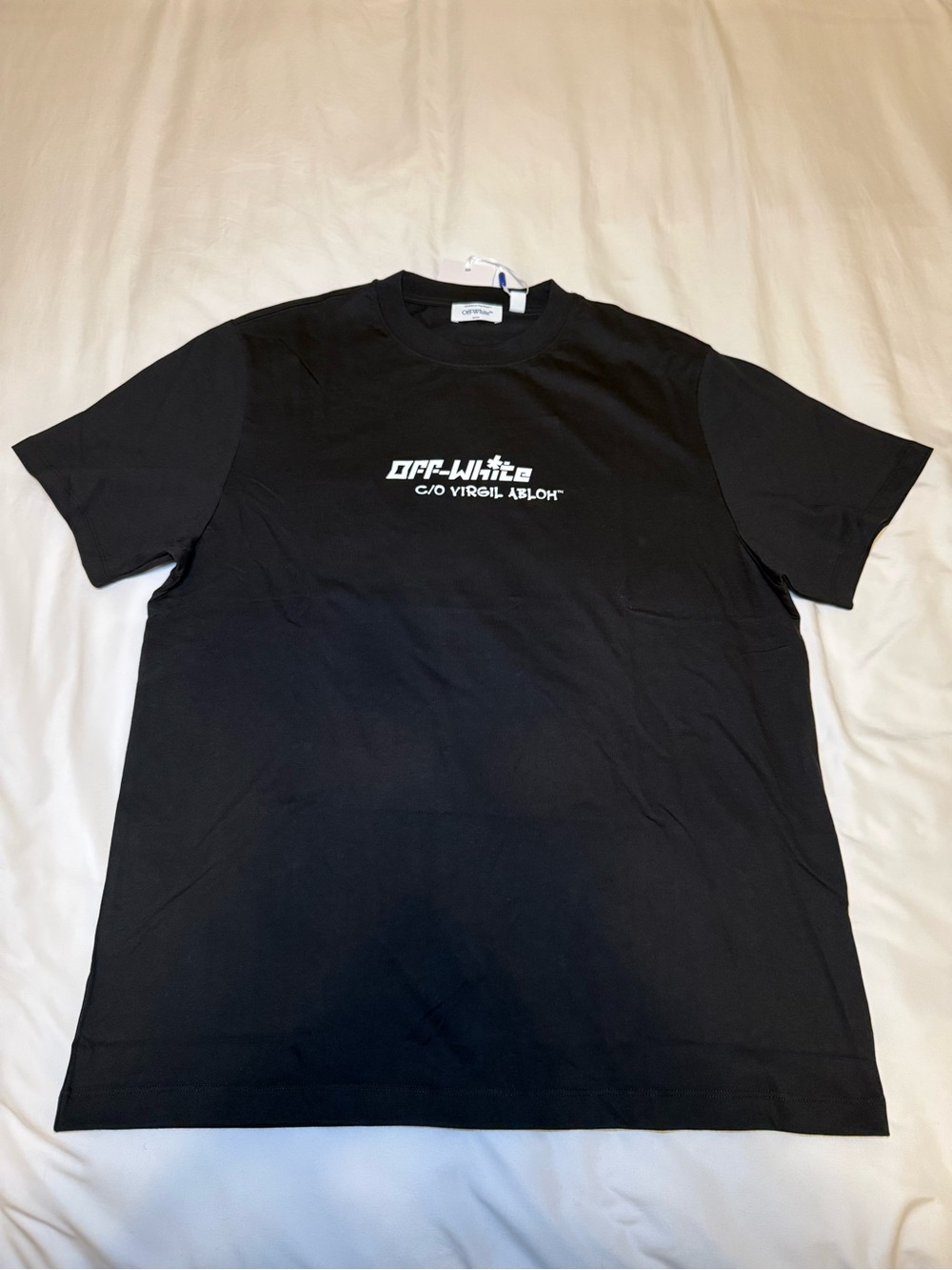 Off-White Black Tee with White Chest Logo